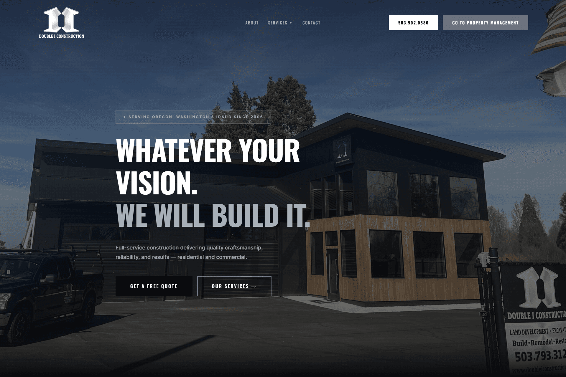 Double I Construction Website