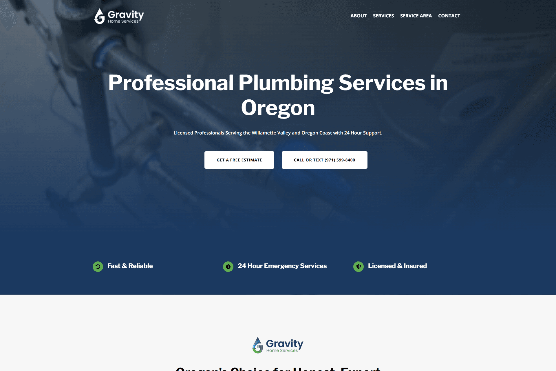 Gravity Home Services Website